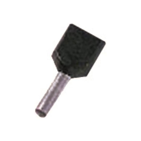 Intercable Zwillings-Aderendhülse 2x1,5mm2 18mm, 1,5mm2, Kupfer, schwarz, ICIAE1518Z