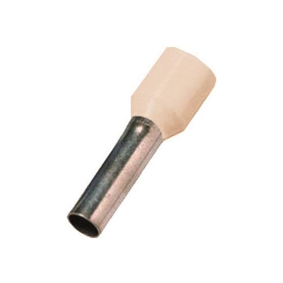 Intercable Aderendhülse DIN 46228 T4, 16mm2, 12mm, Kupfer, verzinnt, Elfenbein, ICIAE1612ELF