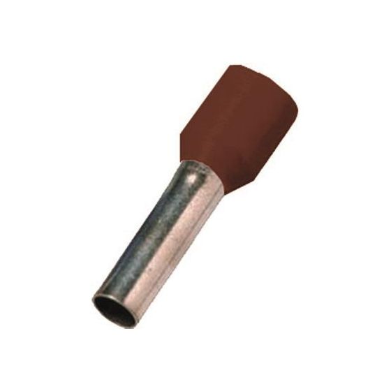 Intercable Aderendhülse DIN 46228T4, 0,14mm2 8mm, Kupfer/Polypropylen, Braun