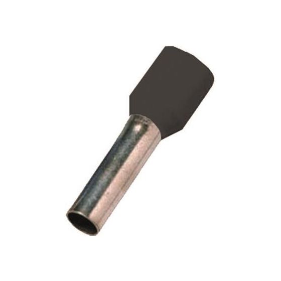 Intercable Aderendhülse DIN 46228 T4, 1,5mm2, 10mm, Kupfer, Schwarz, ICIAE1510