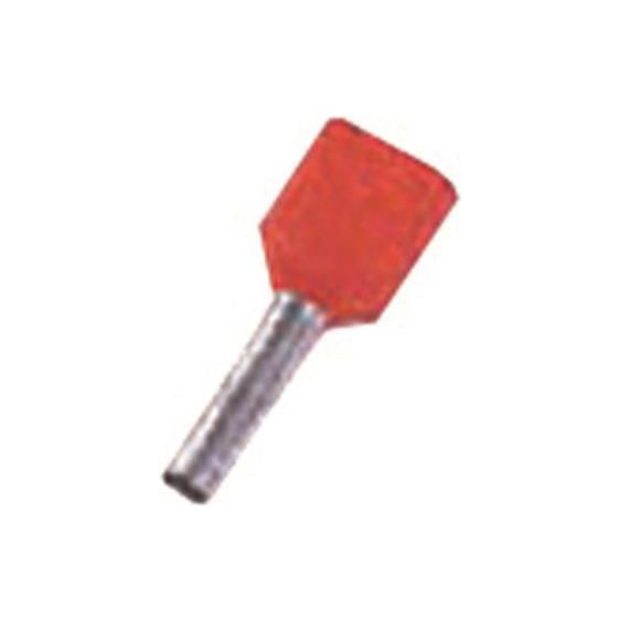 Intercable Zwillings-Aderendhülse ICIAE18Z, 2x1mm2 8mm, Kupfer, Rot