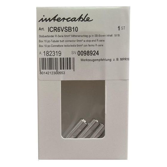 Intercable Stoßverbinder ICR6VSB10, 6mm2, DIN-Ausführung, Kupfer, verzinnt