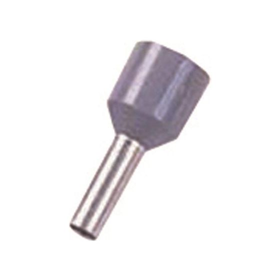 Intercable Aderendhülse kurzschlusssicher 4mm2 10mm, 4mm2, Kupfer, Grau, ICIAE410K