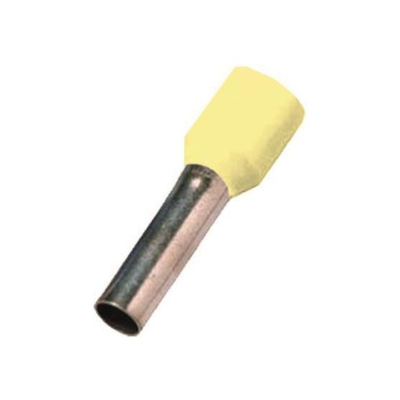 Intercable Aderendhülse DIN46228T4, 0,25mm2 8mm, Kupfer, Gelb