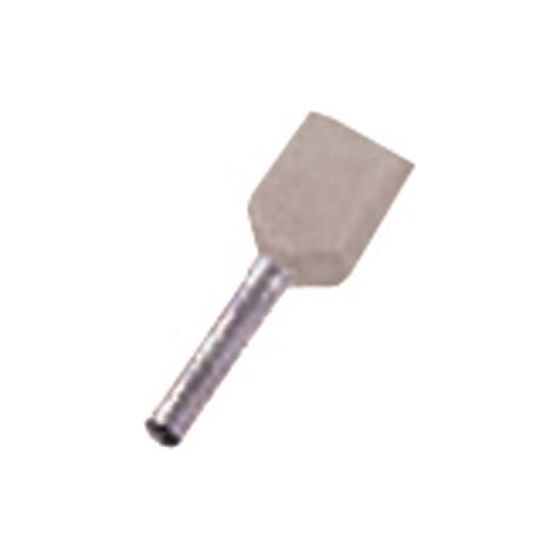 Intercable Zwillings-Aderendhülse ICIAE0758Z, 2x0,75mm2, 8mm, Kupfer, Grau