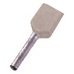 Intercable Zwillings-Aderendhülse ICIAE0758Z, 2x0,75mm2, 8mm, Kupfer, Grau... INTERCABLE-180744 8014212202482 (Abb. 1)