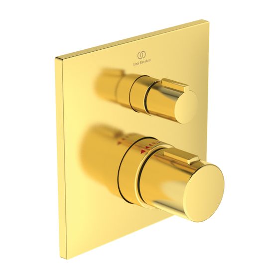 Ideal Standard Einzelthermostat Unterputz Ceratherm C100, BS2, Rosette 163x163mm, Brushed Gold