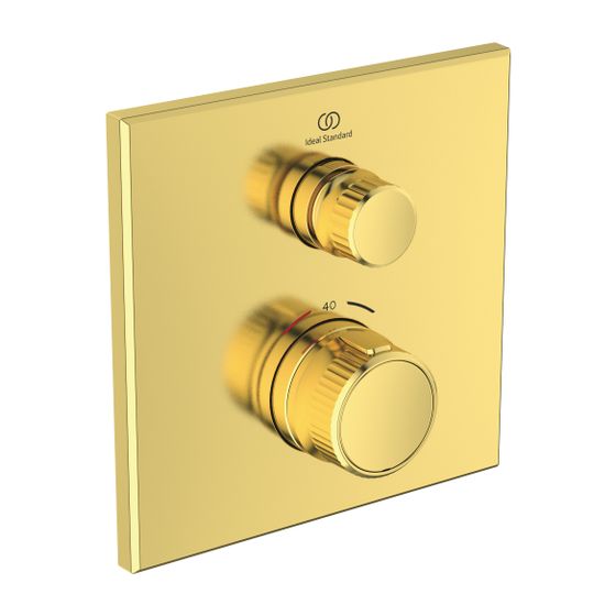 Ideal Standard Brausethermostat Unterputz Ceratherm Navigo 1 Verbraucher Eckig Brushed Gold
