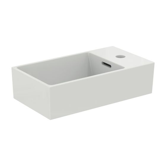 Ideal Standard Handwaschbecken Extra, 1 Hahnloch, mit Überlauf Ablg.re., 450x250x150mm, geschli., Weiß IP