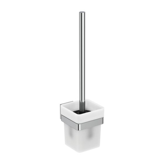 Ideal Standard Bürstengarnitur IOM Cube, Behälter aus Glas, Chrom