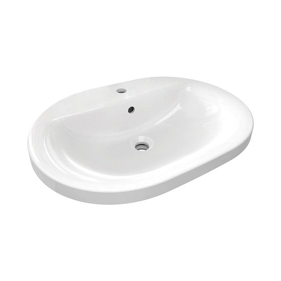 Ideal Standard Einbauwaschtisch Connect, oval, 1 Hahnloch mit Überlauf 620x460x175mm, Weiß