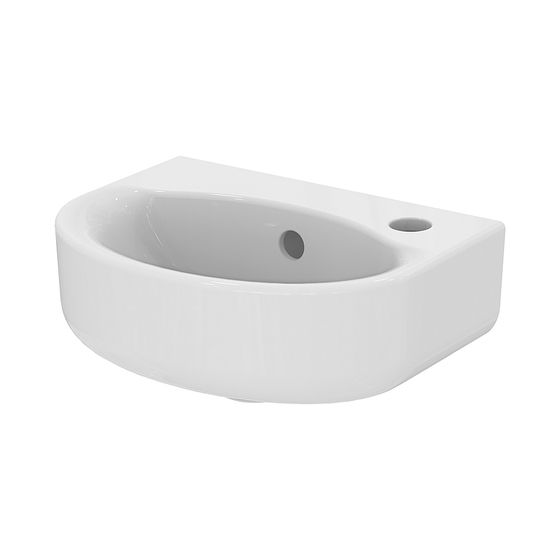Ideal Standard Handwaschbecken Connect Arc, 1 Hahnloch mit Überlauf 350x260x155mm, Weiß