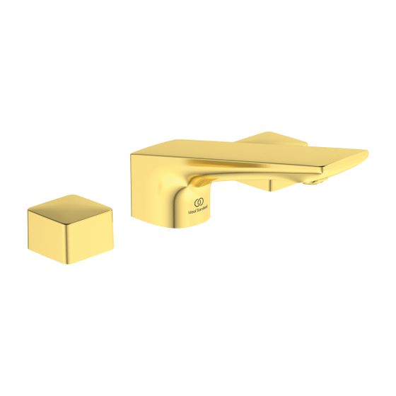 Ideal Standard 3-Loch-Waschtischarmatur Conca, mit Ablaufgarnitur Ausld.133mm, Brushed Gold