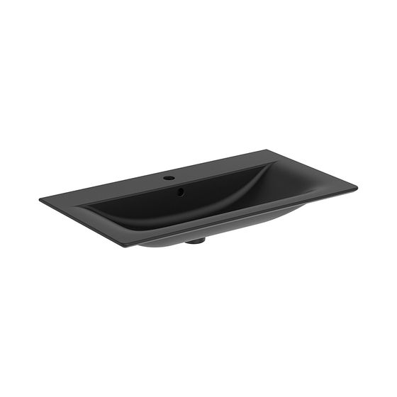 Ideal Standard Möbelwaschtisch Connect Air 1 Hahnloch, mit Überlauf 840x460x165mm Schwarz