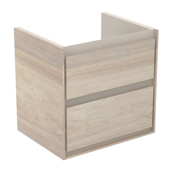 Ideal Standard WT-USchrank Connect Air Cube, 2 Auszüge, 530x409x517mm, Pinie hell Dekor und Beige matt