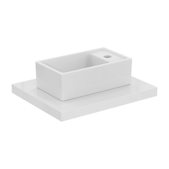 Ideal Standard Handwaschbecken Eurovit+, 1 Hahnloch, ohne Überlauf 370x210x120mm, Weiß