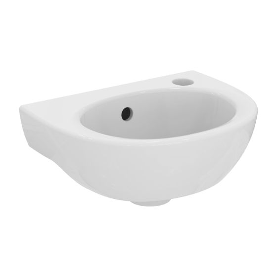 Ideal Standard Handwaschbecken Eurovit, 1 Hl.rechts, mit Überlauf 350x260x160mm, Weiß
