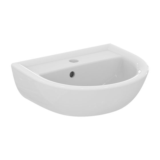 Ideal Standard Handwaschbecken Eurovit, 1 Hahnloch, mit Überlauf 450x350x155mm, Weiß