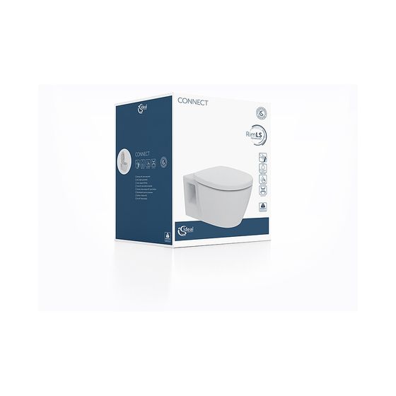 Ideal Standard WC-Paket Connect, WC randlos, mit WC-Sitz Softclosing, 365x550x340mm, Weiß