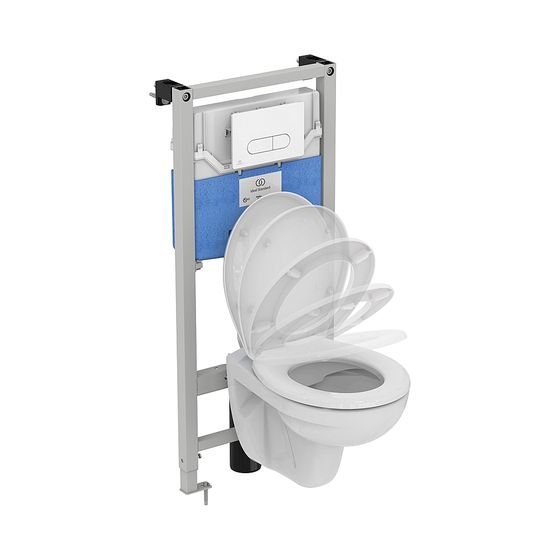 Ideal Standard Bundle WC-Element ProSys, WC RimLS Eurovit und Platte Oleas M1 Weiß