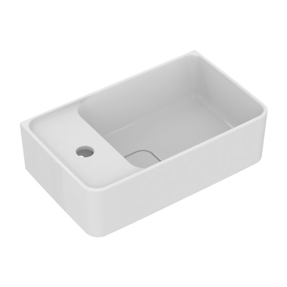 Ideal Standard Handwaschbecken Strada II, 1 Hahnloch mit Überlauf Version links, 450x270x170mm, Weiß mit IP