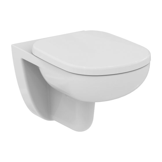 Ideal Standard WC-Kombipaket EurovitPlus, ohne Spülrand, mit Softclosing, 360x530x350mm, Weiß