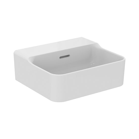 Ideal Standard Handwaschbecken Conca, ohne Hahnloch, mit Überlauf 400x350x165mm, Weiß mit IdealPlus