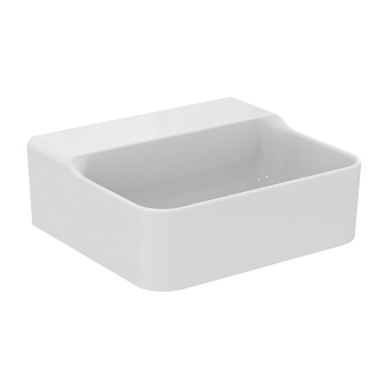 Ideal Standard Handwaschbecken Conca, ohne Hahnloch, ohne Überlauf 400x350x145mm, geschliffen, Weiß mit IP