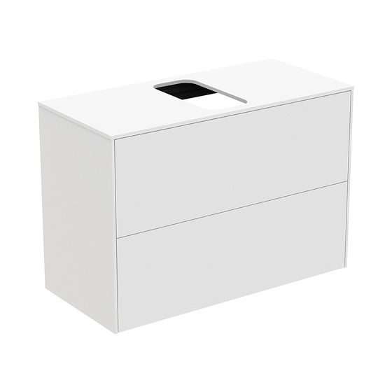 Ideal Standard Waschtisch-Unterschrank Conca, 2 Auszüge, mit mi.Ausschnitt, 802x373x550mm, Weiß