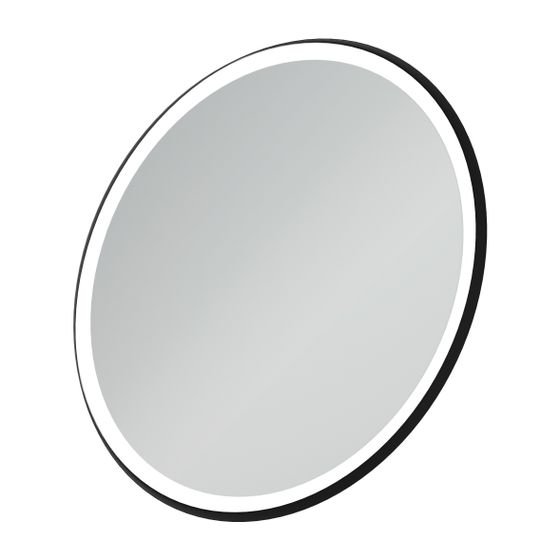 Ideal Standard Spiegel Conca, rund, mit Ambientelicht, Rahmen schwarz, 60W, 900x60mm