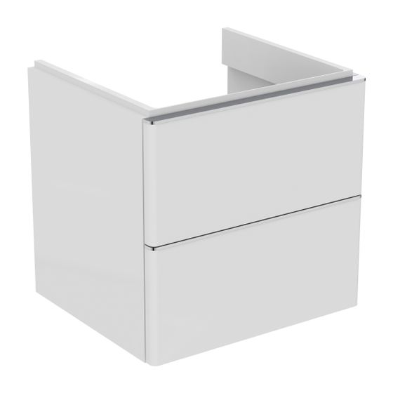 Ideal Standard Waschtischunterschrank Adapto, 2 Auszüge, 510x450x490mm, Hochglanz weiß lackiert
