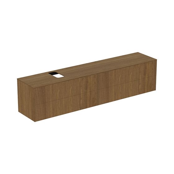 Ideal Standard Waschtisch-Unterschrank Conca, 4 Auszüge, mit Ausschnitt, 2387x505x550mm, Walnuss Dunkel