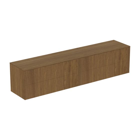 Ideal Standard Waschtisch-Unterschrank Conca, 4 Auszüge, ohne Ausschnitt, 2387x505x550mm, Walnuss Dunkel