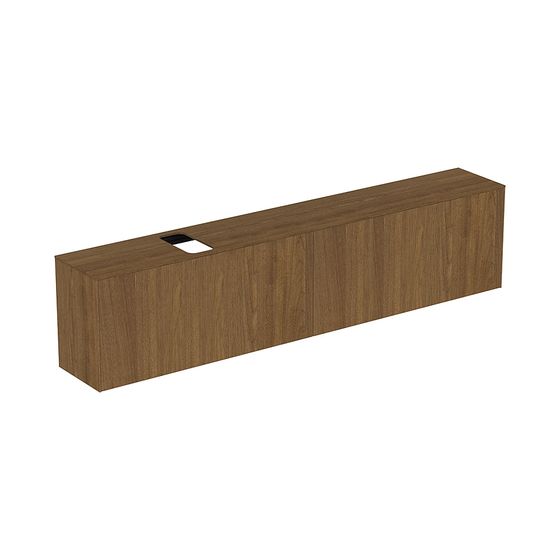 Ideal Standard Waschtisch-Unterschrank Conca, 2 Auszüge, mit Ausschnitt, 2387x373x550mm, Walnuss Dunkel