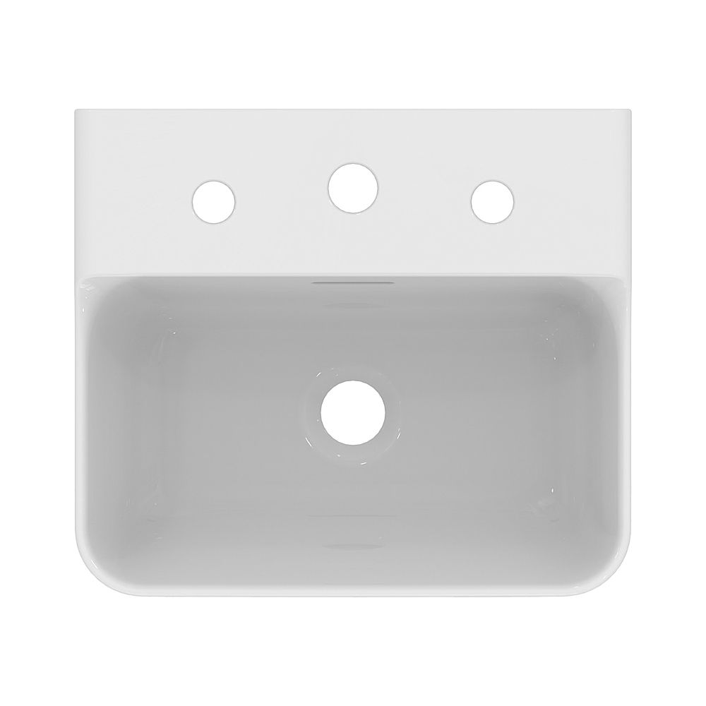 Ideal Standard Handwaschbecken Conca, 3 Hahnlöcher, mit Überlauf 400x350x165mm, Weiß mit I... IST-T3810MA 8014140468981 (Abb. 2)