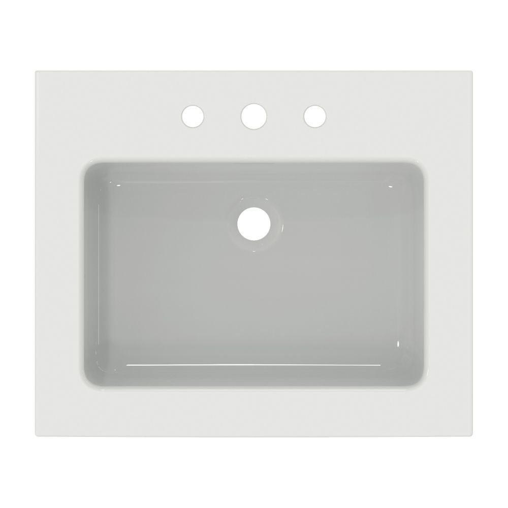 Ideal Standard Möbelwaschtisch Extra 3 Hahnlöcher mit Überlauf 610x510x150mm Weiß... IST-T436001 8014140482550 (Abb. 2)