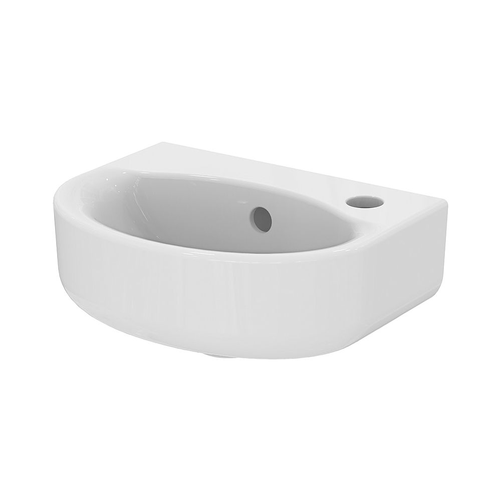 Ideal Standard Handwaschbecken Connect Arc, 1 Hahnloch mit Überlauf 350x260x155mm, Weiß mi... IST-E7913MA 5017830399643 (Abb. 1)