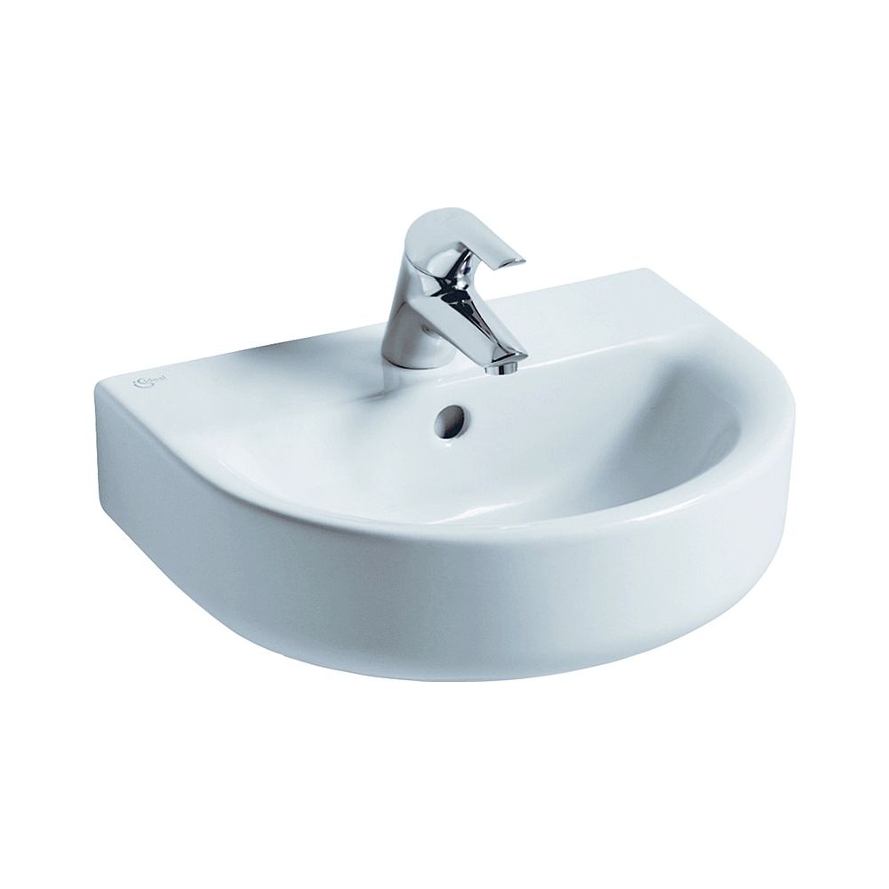 Ideal Standard Handwaschbecken Connect Arc, 1 Hahnloch mit Überlauf 450x360x160mm, Weiß... IST-E713001 5017830399520 (Abb. 1)