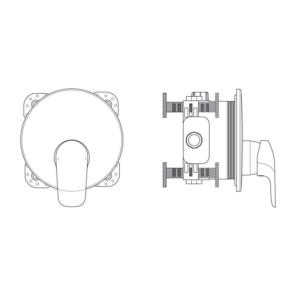 Ideal Standard Brausearmatur Unterputz Ceraflex, Bausatz 2, Rosette 163x163mm, Chrom... IST-A6724AA 4015413339278 (Abb. 8)