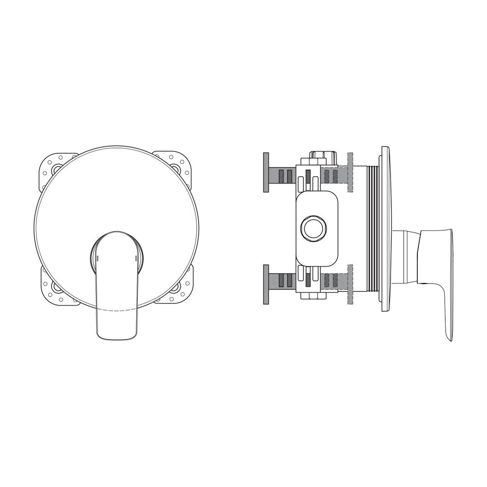 Ideal Standard Brausearmatur Unterputz Connect Air, BS2, Rosette d:163mm, Magnetic Grey... IST-A7034A5 4015413348232 (Abb. 3)