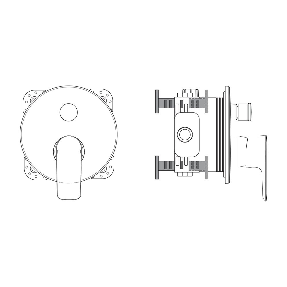 Ideal Standard Badearmatur Unterputz Connect Air, Bausatz 2, Rosette d:163mm, Chrom... IST-A7035AA 4015413342148 (Abb. 4)