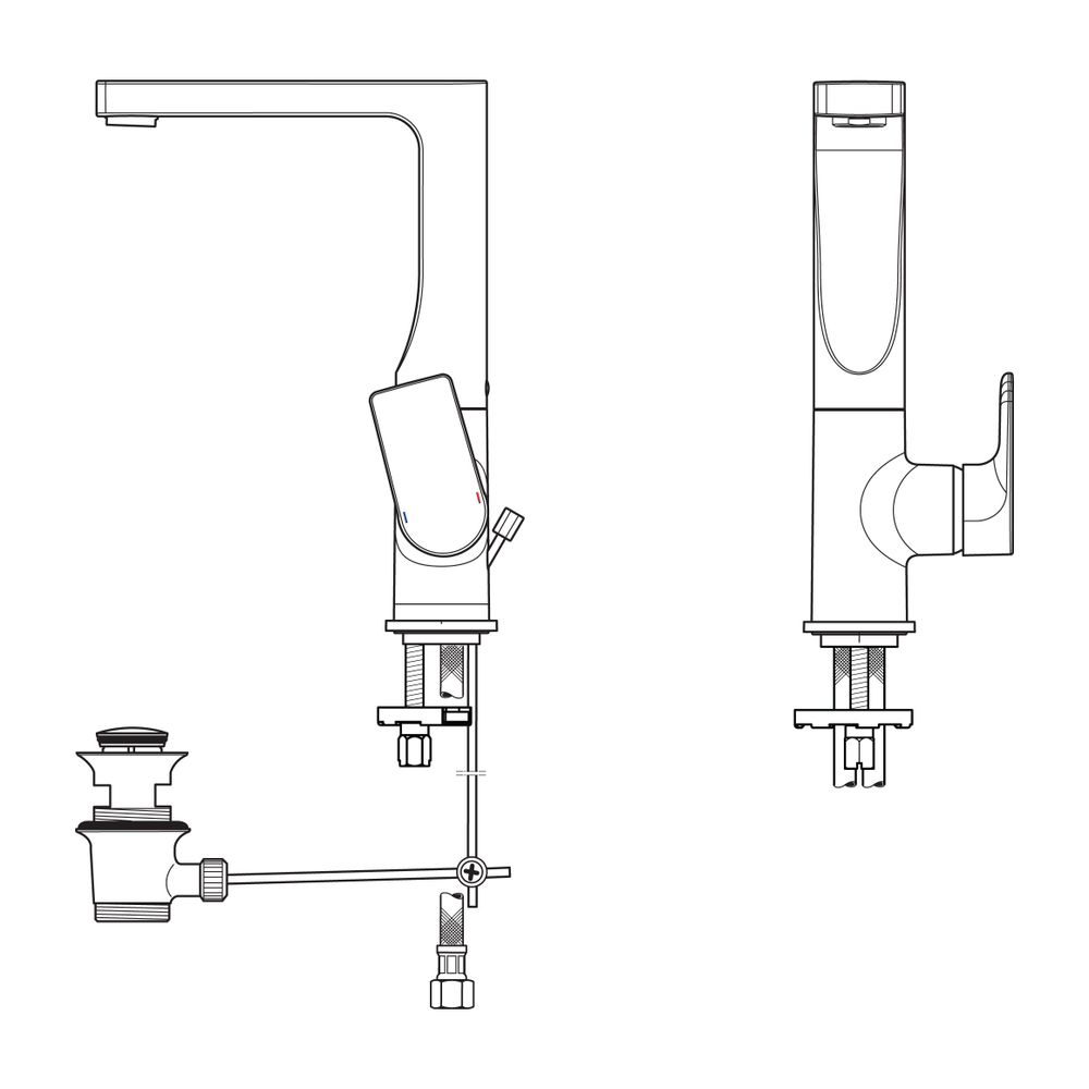 Ideal Standard Waschtisch-Armatur Edge, 5 l/min, mit Ablaufgarnitur mit hohem schwenkbarer... IST-A7110AA 4015413343800 (Abb. 3)