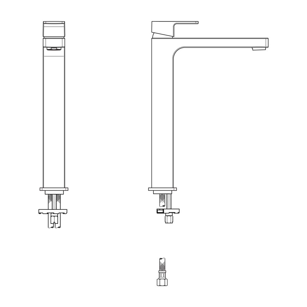 Ideal Standard Waschtisch-Armatur Edge, mit verl. Sockel, 5 l/min., ohne Ablgarn., Ausld.1... IST-A7114AA 4015413343763 (Abb. 3)
