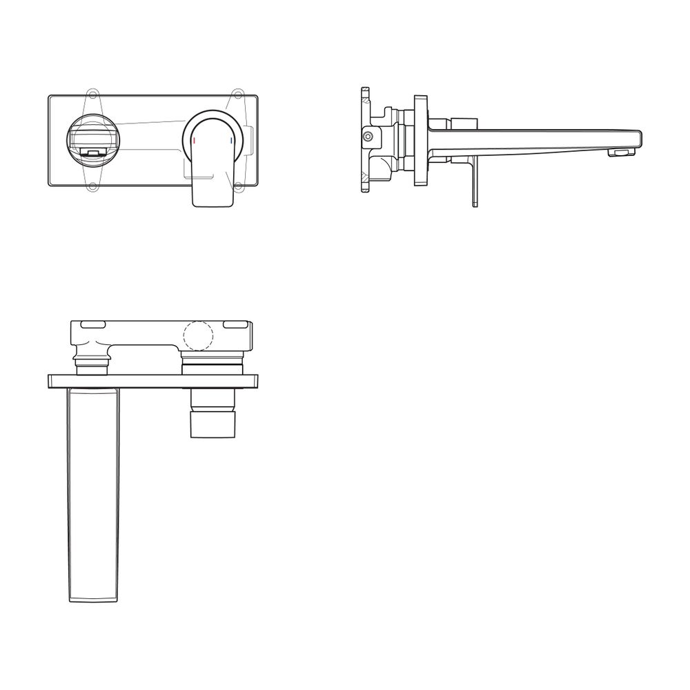 Ideal Standard Wand-Waschtischarmatur Unterputz Edge, Bausatz 2, 5 l/min., Ausld. 191mm, C... IST-A7116AA 4015413343749 (Abb. 3)