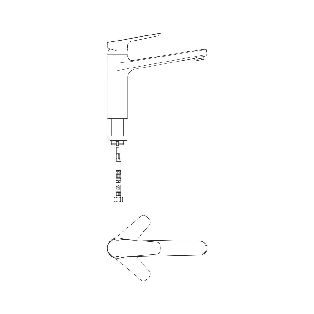 Ideal Standard Küchenarmit Ceraplan III, Ausld.211mm, mit hoch angesetztem Gussauslauf, Ch... IST-B0952AA 4015413339032 (Abb. 3)