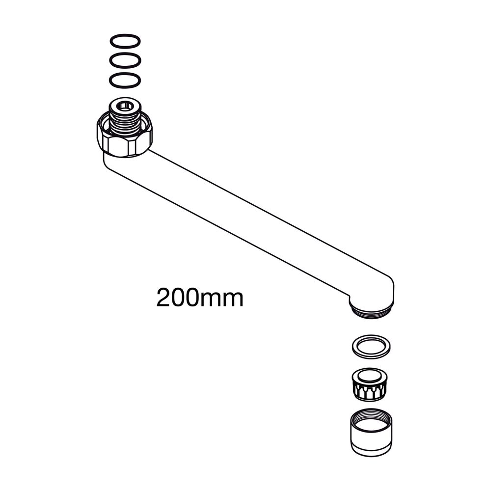 Ideal Standard Rohrauslauf 200mm, Chrom... IST-B961402AA 3800861063131 (Abb. 1)