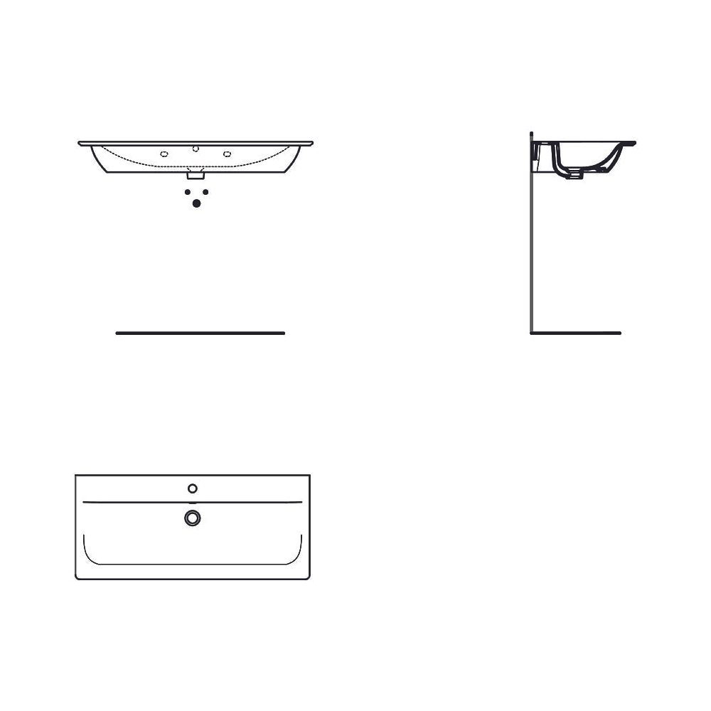 Ideal Standard Möbelwaschtisch Connect Air, 1 Hahnloch, mit Überlauf 1040x460x165mm, Weiß ... IST-E0274MA 5017830518358 (Abb. 3)