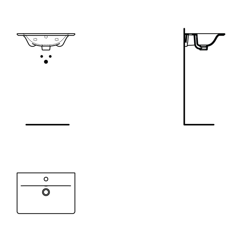 Ideal Standard Möbelwaschtisch Connect Air, 1 Hahnloch, mit Überlauf 540x380x155mm, Weiß m... IST-E0296MA 5017830518389 (Abb. 3)