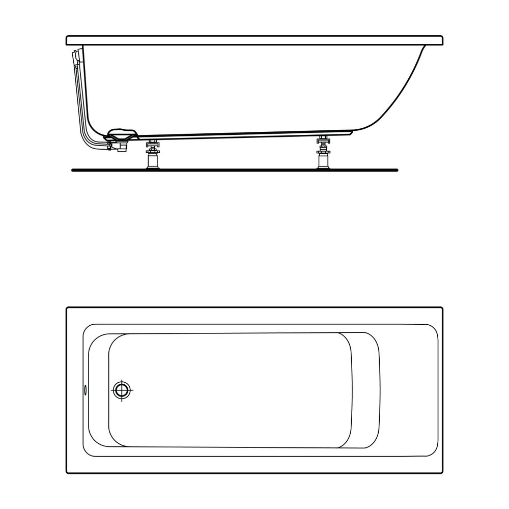 Ideal Standard Körperform-Badewanne Connect Air, 1700x750x475mm, Weiß... IST-E106401 5017830518747 (Abb. 5)