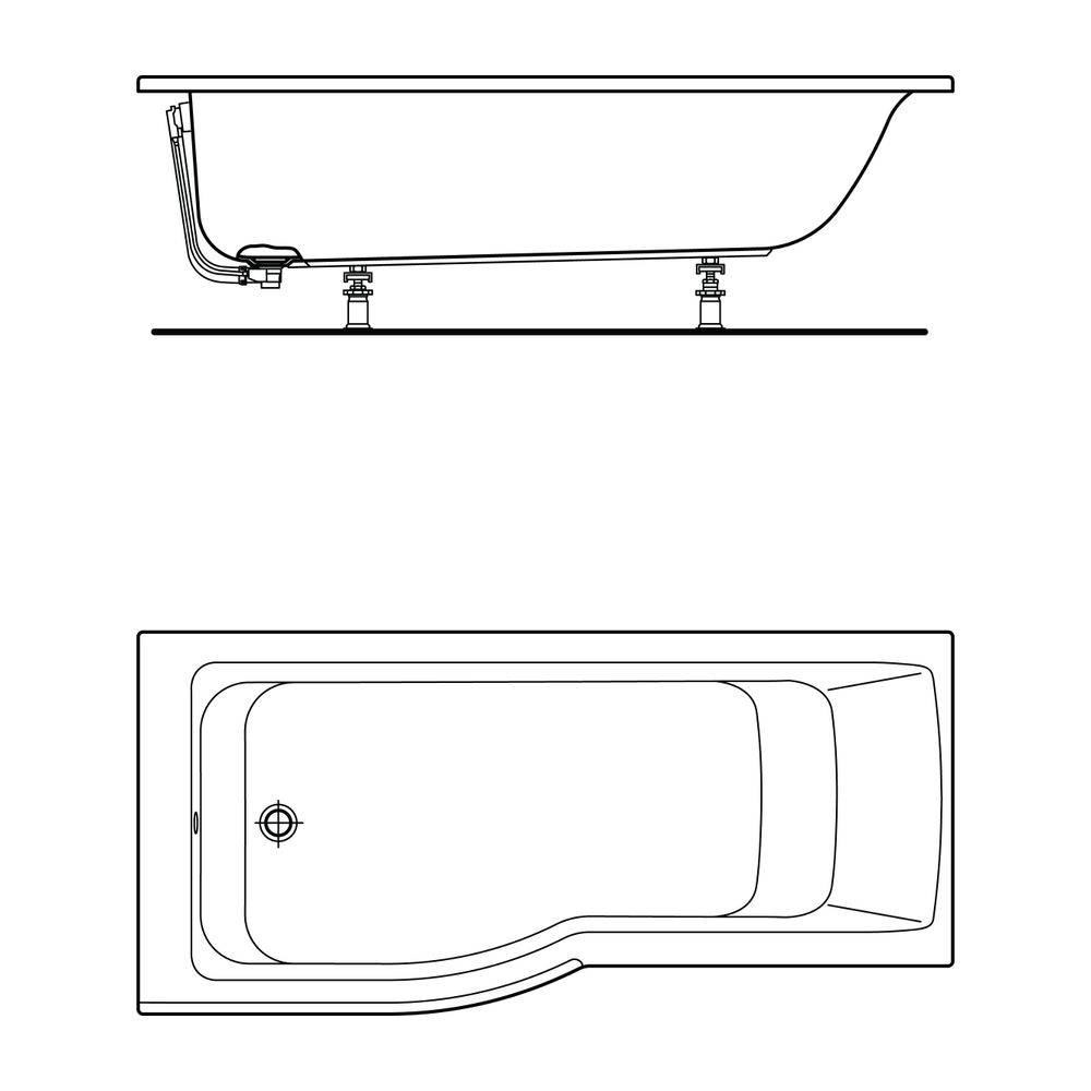 Ideal Standard Dusch-Badewanne Connect Air, Version li., 1700x800x465mm, Weiß... IST-E113401 5017830518853 (Abb. 3)